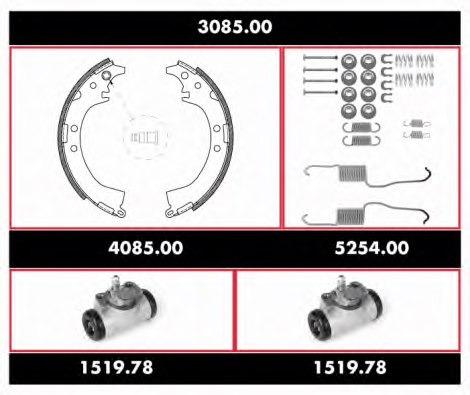 REMSA 3085.00 Brake Set, drum brakes